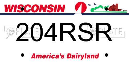 204RSR Wisconsin License Plate