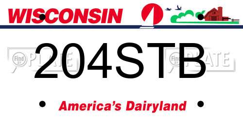204STB Wisconsin License Plate