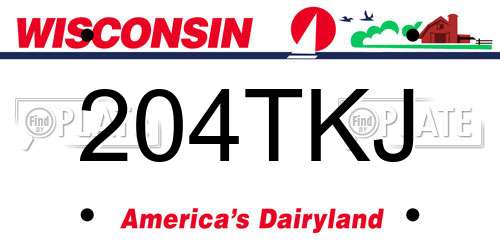 204TKJ Wisconsin License Plate