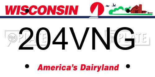 204VNG Wisconsin License Plate