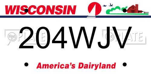 204WJV Wisconsin License Plate