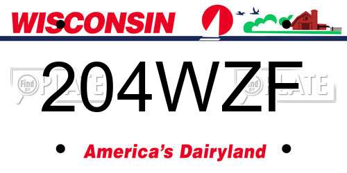 204WZF Wisconsin License Plate