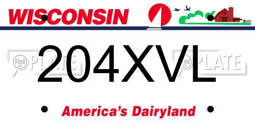 204XVL Wisconsin License Plate