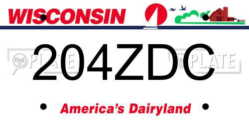 204ZDC Wisconsin License Plate