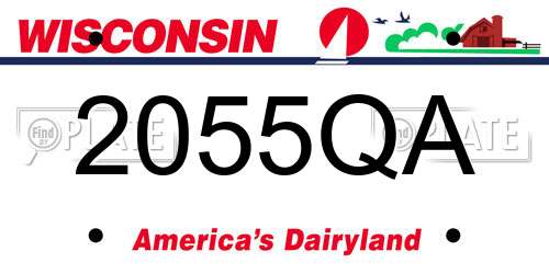2055QA Wisconsin License Plate