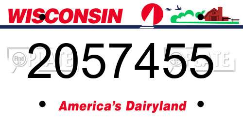 2057455 Wisconsin License Plate