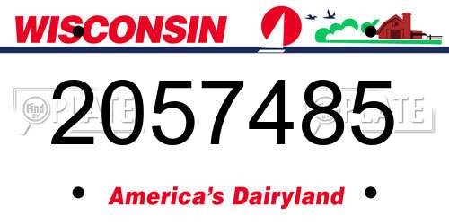 2057485 Wisconsin License Plate