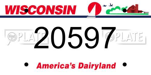 20597 Wisconsin License Plate