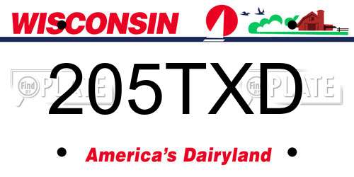205TXD Wisconsin License Plate