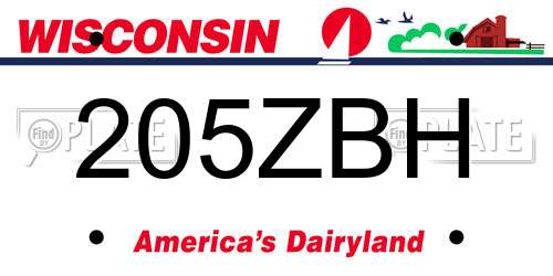 205ZBH Wisconsin License Plate