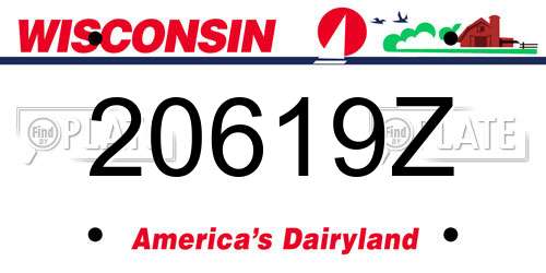 20619Z Wisconsin License Plate