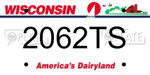2062TS Wisconsin License Plate