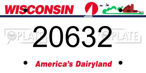 20632 Wisconsin License Plate