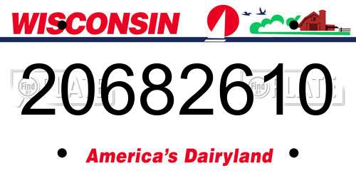 20682610 Wisconsin License Plate