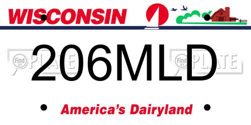 206MLD Wisconsin License Plate