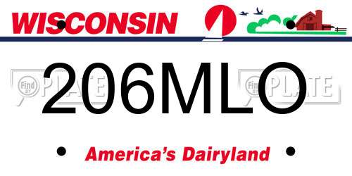 206MLO Wisconsin License Plate