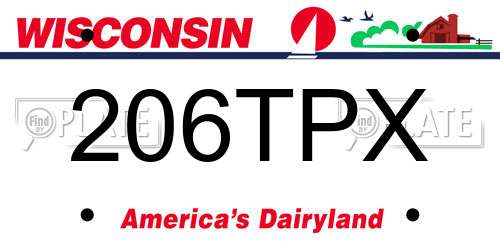 206TPX Wisconsin License Plate