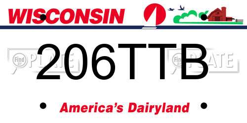 206TTB Wisconsin License Plate