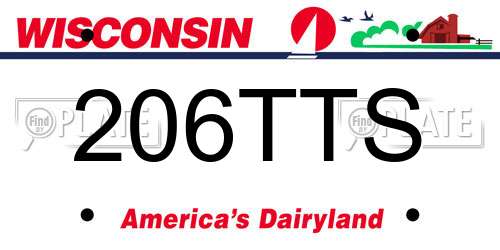 206TTS Wisconsin License Plate