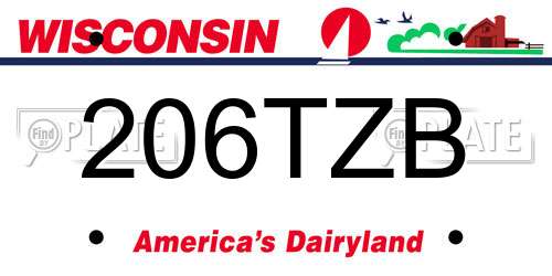 206TZB Wisconsin License Plate