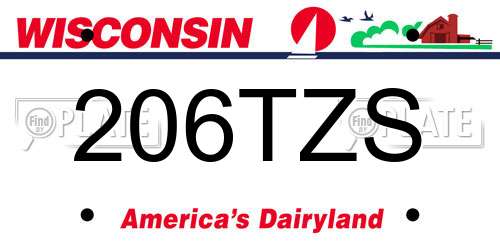 206TZS Wisconsin License Plate