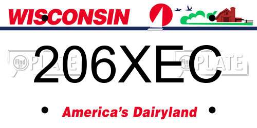 206XEC Wisconsin License Plate