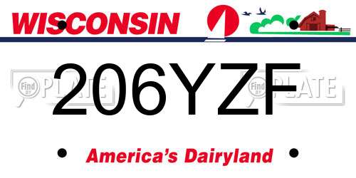 206YZF Wisconsin License Plate