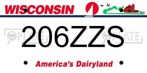 206ZZS Wisconsin License Plate