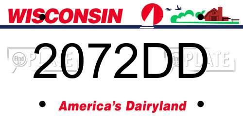 2072DD Wisconsin License Plate