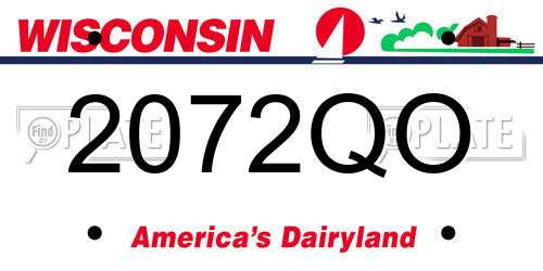 2072QO Wisconsin License Plate