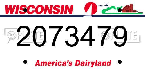 2073479 Wisconsin License Plate