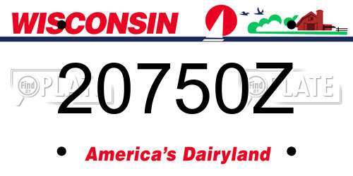 20750Z Wisconsin License Plate
