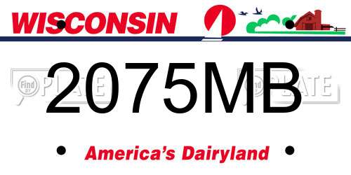 2075MB Wisconsin License Plate