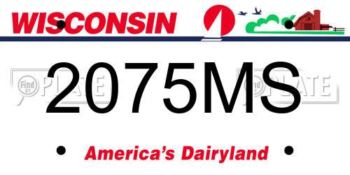 2075MS Wisconsin License Plate