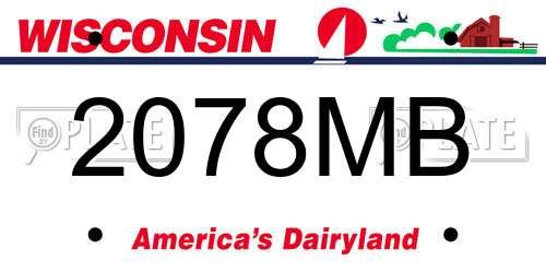 2078MB Wisconsin License Plate