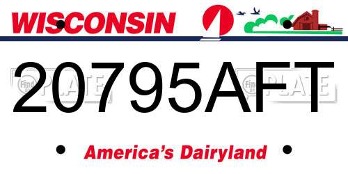 20795AFT Wisconsin License Plate