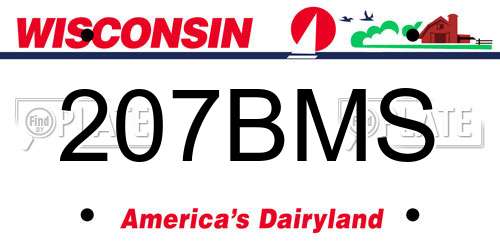 207BMS Wisconsin License Plate