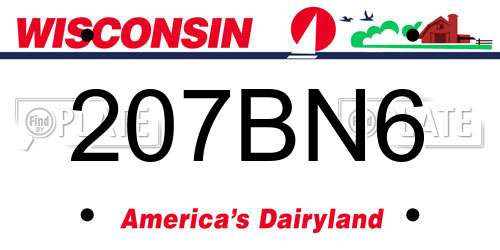 207BN6 Wisconsin License Plate