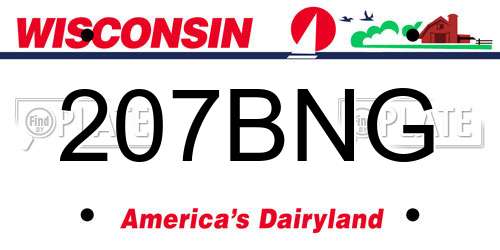 207BNG Wisconsin License Plate