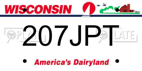 207JPT Wisconsin License Plate