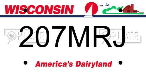 207MRJ Wisconsin License Plate