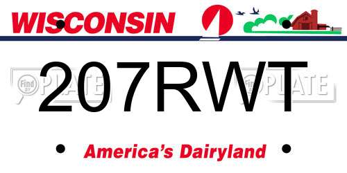 207RWT Wisconsin License Plate