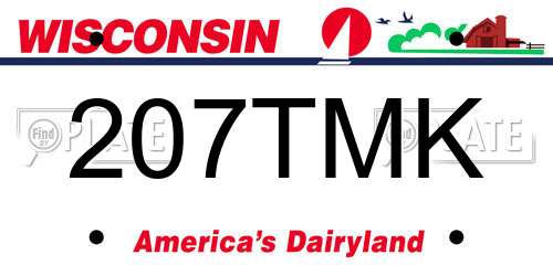 207TMK Wisconsin License Plate