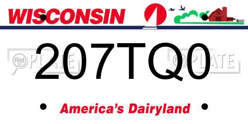 207TQ0 Wisconsin License Plate