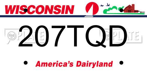 207TQD Wisconsin License Plate
