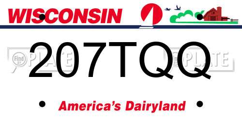 207TQQ Wisconsin License Plate