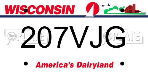 207VJG Wisconsin License Plate