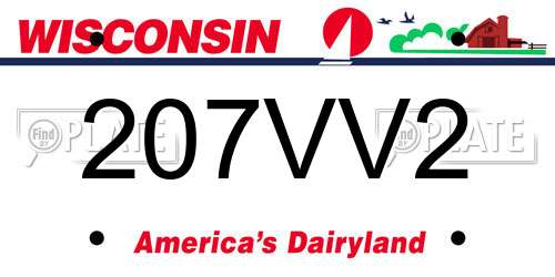 207VV2 Wisconsin License Plate