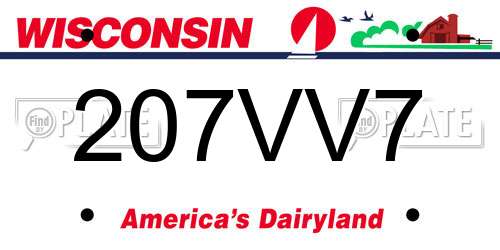 207VV7 Wisconsin License Plate