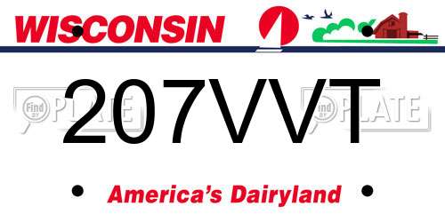 207VVT Wisconsin License Plate